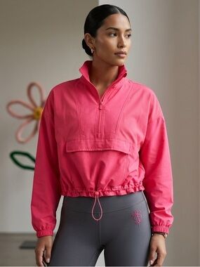 Vibrant Pink Half-Zip Pullover